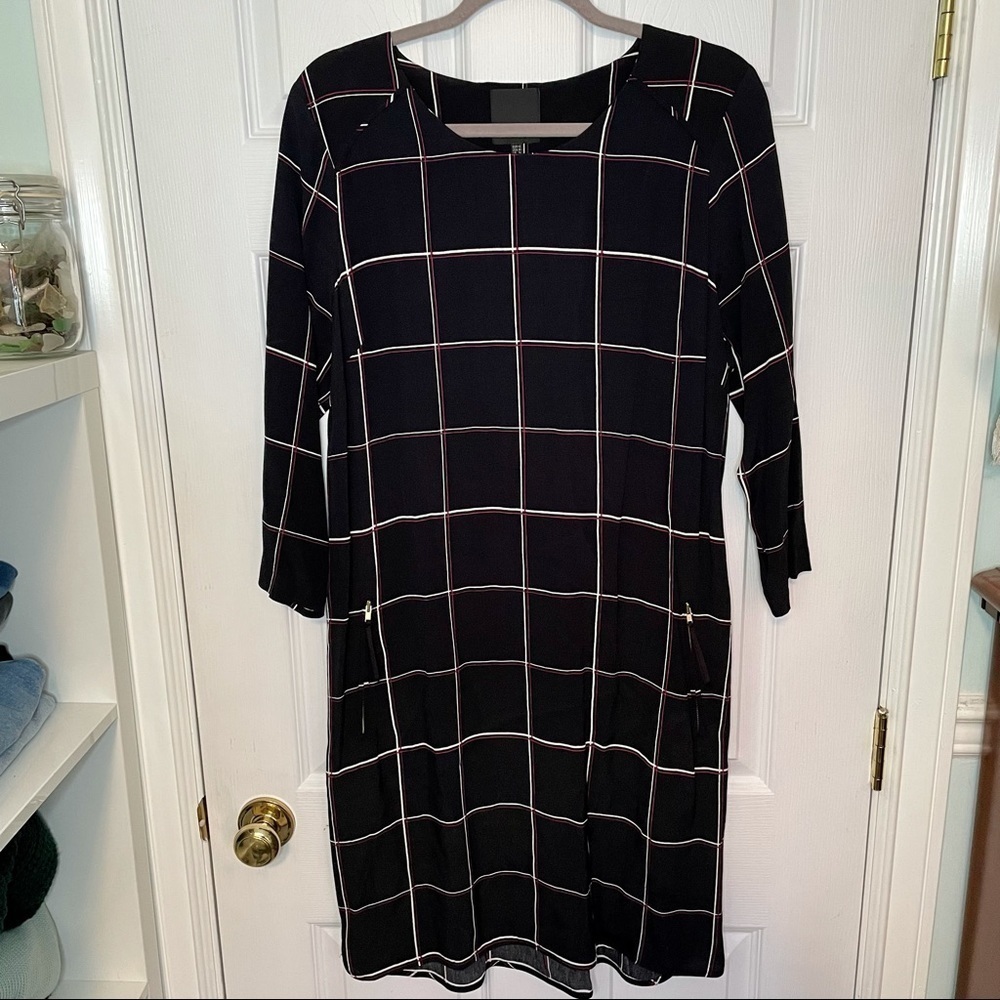 𝅺INWEAR Black Plaid Mini Dress
